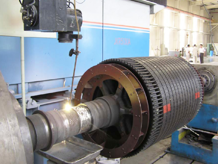 Motor rotor shaft laser repair
